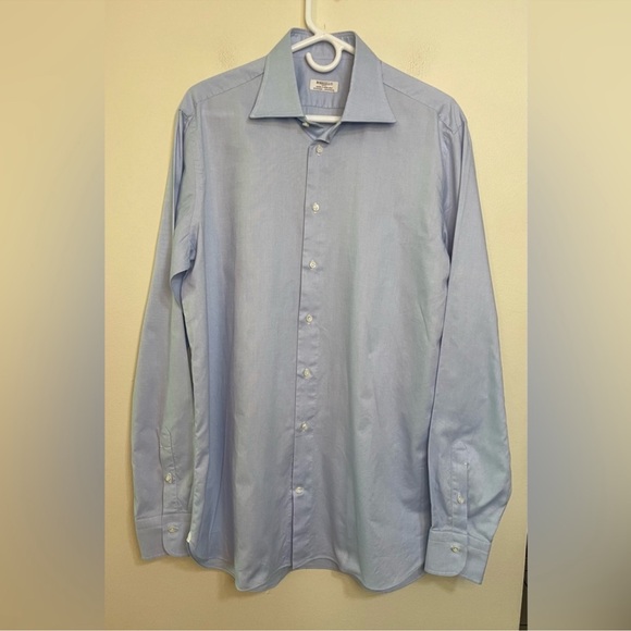BORRIELLO Napoli Men Made Hand by Michael Jondral Button Down Shirt Sz 16 1-2/42 - Picture 4 of 16